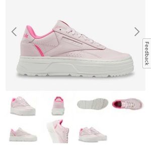 Pink Reebok Club C Platform Sneakers